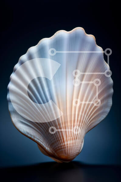 Σετ των 2 Intra Συλλεκτικό Ξύλινο Παζλ Plywood  4mm - Λευκό και μπλε κέλυφος χτενιού Σε Ξύλινο Κουτί - Διαστάσεις: 10x10 cm – 25 κομμάτια