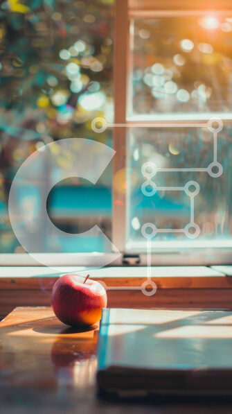 Intra Συλλεκτικό Ξύλινο Παζλ Plywood  4mm - Μήλο και σταθερά είδη σε ξύλινο τραπέζι Σε Ξύλινο Κουτί - Διαστάσεις: 10x10 cm – 25 κομμάτια