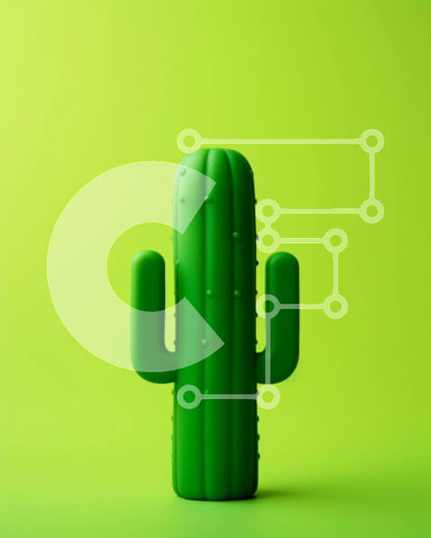 Intra Συλλεκτικό Ξύλινο Παζλ Plywood  4mm - Πράσινος κάκτος σε πορτοκαλί φόντο Σε Ξύλινο Κουτί - Διαστάσεις: 10x10 cm – 25 κομμάτια