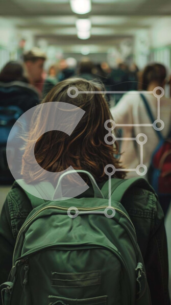 Intra Συλλεκτικό Ξύλινο Παζλ Plywood  4mm - Γυναίκα που περπατά στο διάδρομο με το σακίδιο πλάτης Σε Ξύλινο Κουτί - Διαστάσεις Puzzle: 10x10 cm – 25 κομμάτια