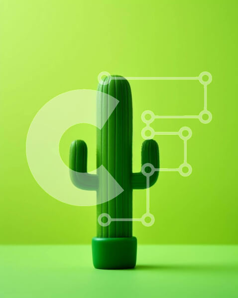 Intra Συλλεκτικό Ξύλινο Παζλ Plywood  4mm - Μικρός πράσινος κάκτος σε πορτοκαλί φόντο Σε Ξύλινο Κουτί - Διαστάσεις: 10x10 cm – 25 κομμάτια