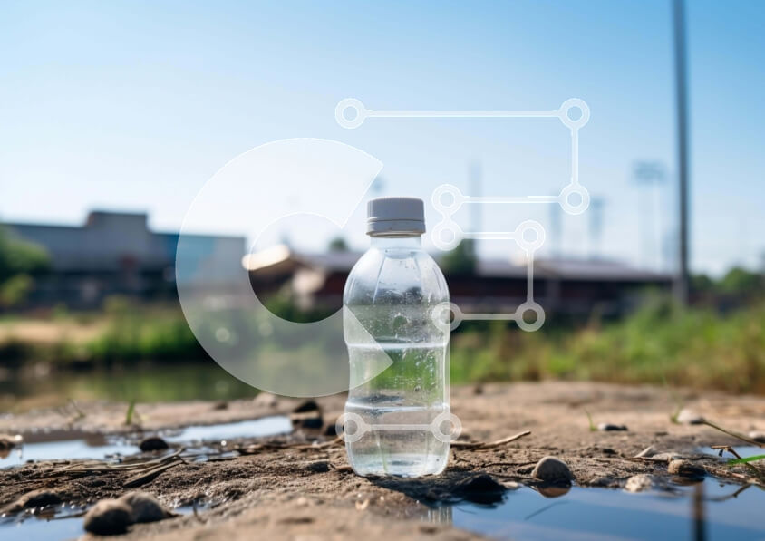 Intra Συλλεκτικό Ξύλινο Παζλ Plywood  4mm - Άδειο μπουκάλι νερού στη λακκούβα Σε Ξύλινο Κουτί - Διαστάσεις: 10x10 cm – 25 κομμάτια