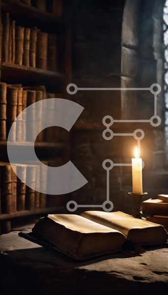 Intra Συλλεκτικό Ξύλινο Παζλ Plywood  4mm - Ανοίξτε το Βιβλίο στο τραπέζι στη βιβλιοθήκη με το κερί Σε Ξύλινο Κουτί - Διαστάσεις Puzzle: 10x10 cm – 25 κομμάτια