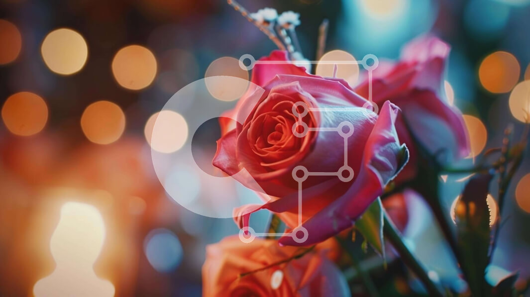 Σετ των 2 Intra Συλλεκτικό Ξύλινο Παζλ Plywood  4mm - Μπουκέτο με ροζ τριαντάφυλλα και κεριά Σε Ξύλινο Κουτί - Διαστάσεις: 10x10 cm – 25 κομμάτια