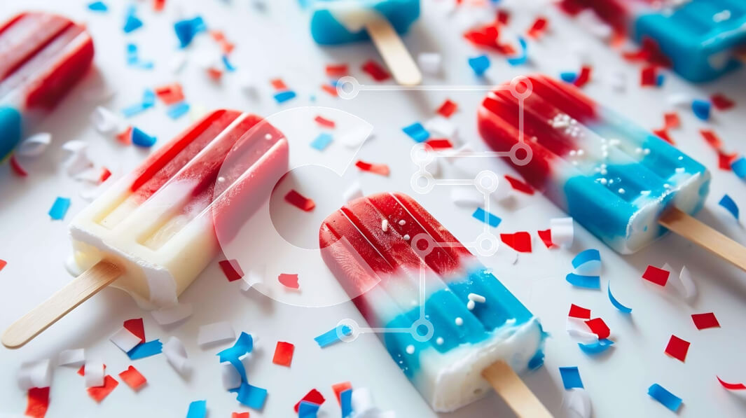 Intra Συλλεκτικό Ξύλινο Παζλ Plywood  4mm - Πολύχρωμα Popsicles για πατριωτικές γιορτές Σε Ξύλινο Κουτί - Διαστάσεις Puzzle: 10x10 cm – 25 κομμάτια