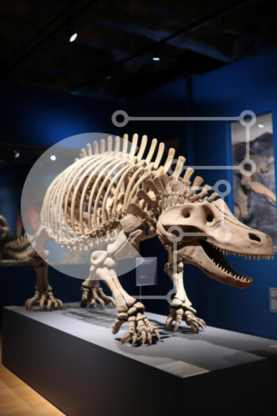 Intra Συλλεκτικό Ξύλινο Παζλ Plywood  4mm - Μεγάλη Έκθεση Σκελετού Δεινοσαύρων Σε Ξύλινο Κουτί - Διαστάσεις Puzzle: 10x10 cm – 25 κομμάτια