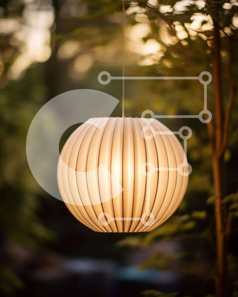 Intra Συλλεκτικό Ξύλινο Παζλ Plywood  4mm - Λευκό φωτιστικό σε κλαδιά δέντρων Σε Ξύλινο Κουτί - Διαστάσεις: 10x10 cm – 25 κομμάτια