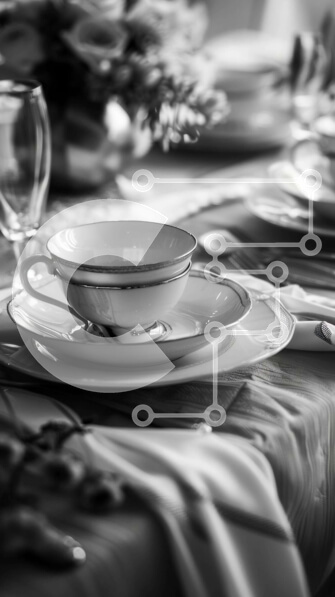 Intra Συλλεκτικό Ξύλινο Παζλ Plywood  4mm - Ρύθμιση ασπρόμαυρου τραπεζιού Σε Ξύλινο Κουτί - Διαστάσεις Puzzle: 10x10 cm – 25 κομμάτια