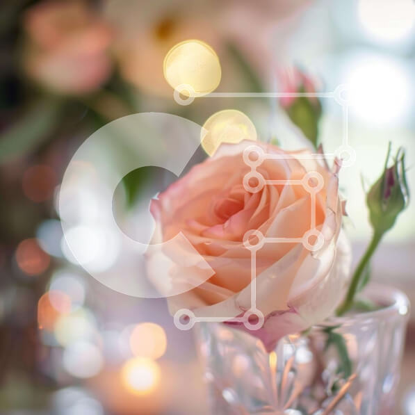 Intra Συλλεκτικό Ξύλινο Παζλ Plywood  4mm - Γυάλινο βάζο με ροζ τριαντάφυλλο και γύρω αντικείμενα Σε Ξύλινο Κουτί - Διαστάσεις: 10x10 cm – 25 κομμάτια