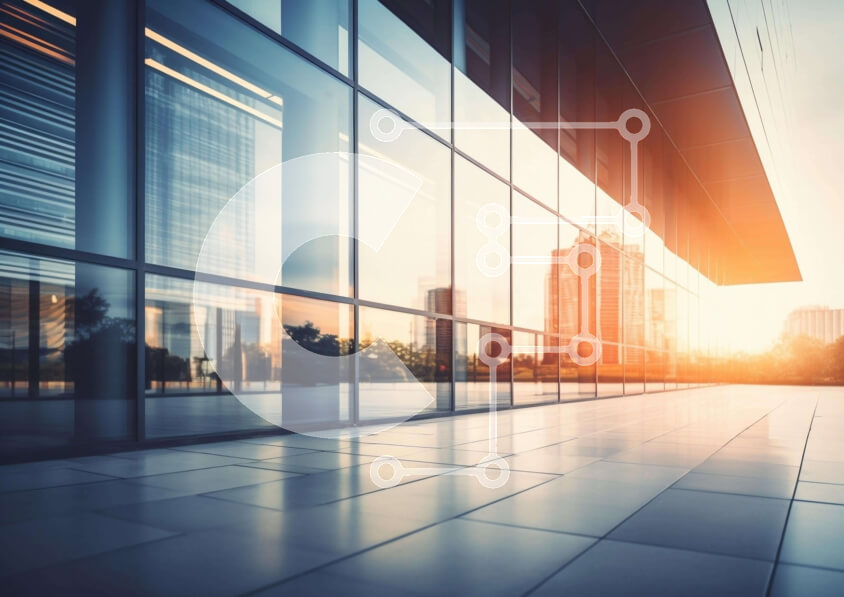 Intra Συλλεκτικό Ξύλινο Παζλ Plywood  4mm - Σύγχρονο κτίριο γραφείων με μεγάλα γυάλινα παράθυρα Σε Ξύλινο Κουτί - Διαστάσεις Puzzle: 10x10 cm – 25 κομμάτια