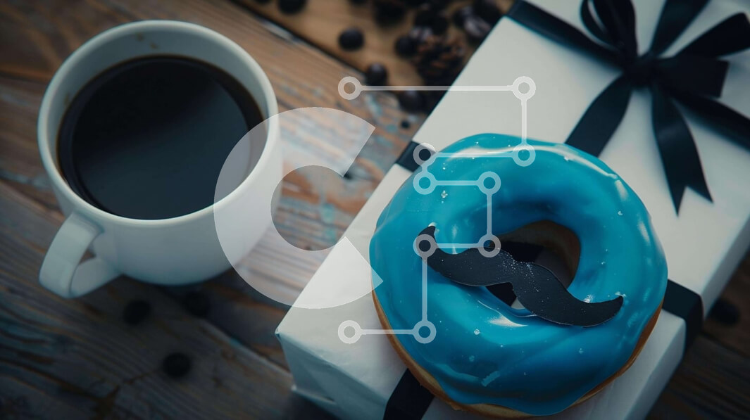 Σετ των 2 Intra Συλλεκτικό Ξύλινο Παζλ Plywood  4mm - Μπλε ντόνατ σε χαρτί περιτυλίγματος με καφέ Σε Ξύλινο Κουτί - Διαστάσεις: 10x10 cm – 25 κομμάτια