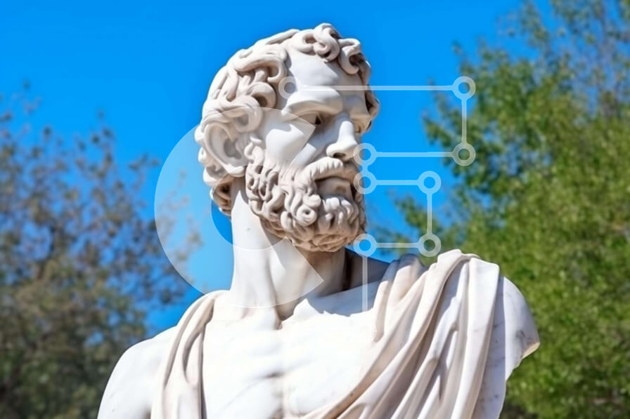 Intra Συλλεκτικό Ξύλινο Παζλ Plywood  4mm - Το άγαλμα του Σωκράτη στη φύση Σε Ξύλινο Κουτί - Διαστάσεις Puzzle: 10x10 cm – 25 κομμάτια