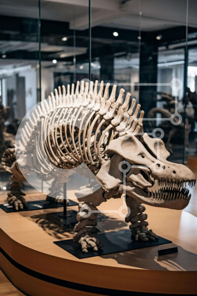 Intra Συλλεκτικό Ξύλινο Παζλ Plywood  4mm - Εκπαιδευτική Έκθεση Σκελετού Αλιγάτορα στο Μουσείο Σε Ξύλινο Κουτί - Διαστάσεις Puzzle: 10x10 cm – 25 κομμάτια