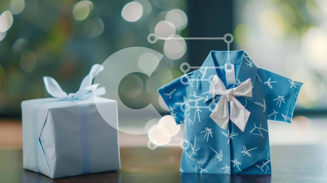 Intra Συλλεκτικό Ξύλινο Παζλ Plywood  4mm - Μπλε Origami κιμονό και λευκό κουτί δώρου Σε Ξύλινο Κουτί - Διαστάσεις Puzzle: 10x10 cm – 25 κομμάτια