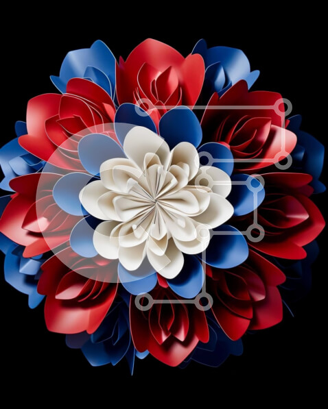 Intra Συλλεκτικό Ξύλινο Παζλ Plywood  4mm - Κυκλική διάταξη από χάρτινα λουλούδια Σε Ξύλινο Κουτί - Διαστάσεις Puzzle: 10x10 cm – 25 κομμάτια