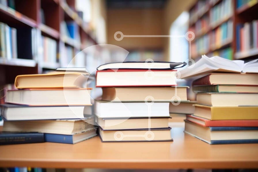 Intra Συλλεκτικό Ξύλινο Παζλ Plywood  4mm - Στοίβα βιβλίων στη βιβλιοθήκη Σε Ξύλινο Κουτί - Διαστάσεις Puzzle: 10x10 cm – 25 κομμάτια