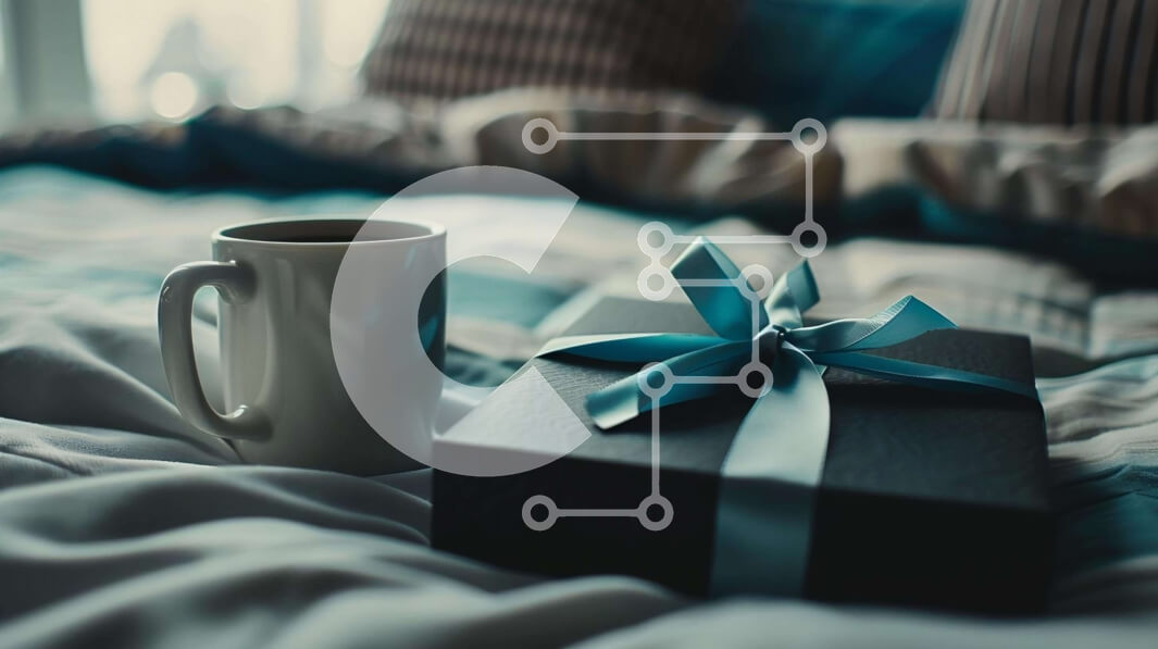 Intra Συλλεκτικό Ξύλινο Παζλ Plywood  4mm - Μαύρο κουτί δώρου σε άστρωτο κρεβάτι Σε Ξύλινο Κουτί - Διαστάσεις: 10x10 cm – 25 κομμάτια