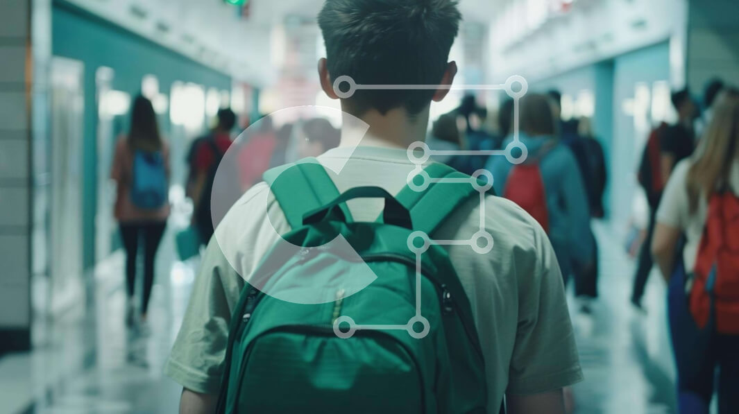 Intra Συλλεκτικό Ξύλινο Παζλ Plywood  4mm - Νεαρός άνδρας που περπατά στο διάδρομο με το σακίδιο Σε Ξύλινο Κουτί - Διαστάσεις Puzzle: 10x10 cm – 25 κομμάτια