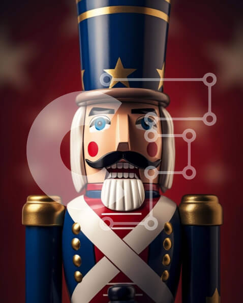 Intra Συλλεκτικό Ξύλινο Παζλ Plywood  4mm - Οθόνη Καρυοθραύστη με Πατριωτικά Χρώματα Σε Ξύλινο Κουτί - Διαστάσεις Puzzle: 10x10 cm – 25 κομμάτια