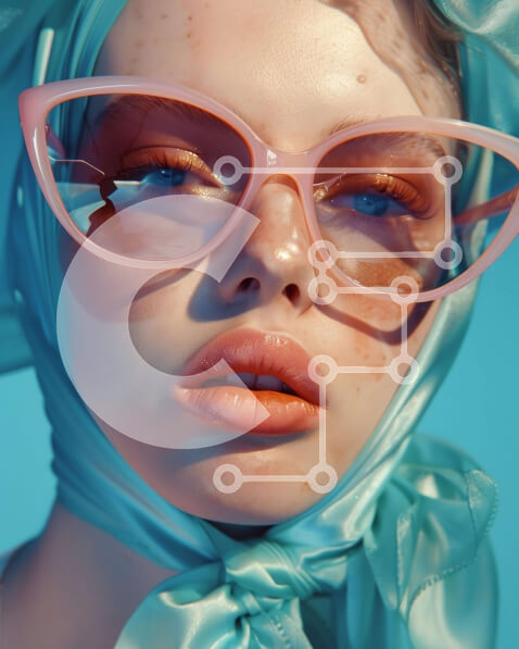 Intra Συλλεκτικό Ξύλινο Παζλ Plywood  4mm - Κομψή γυναίκα με φακίδες και ηλιακό έγκαυμα Σε Ξύλινο Κουτί - Διαστάσεις Puzzle: 10x10 cm – 25 κομμάτια