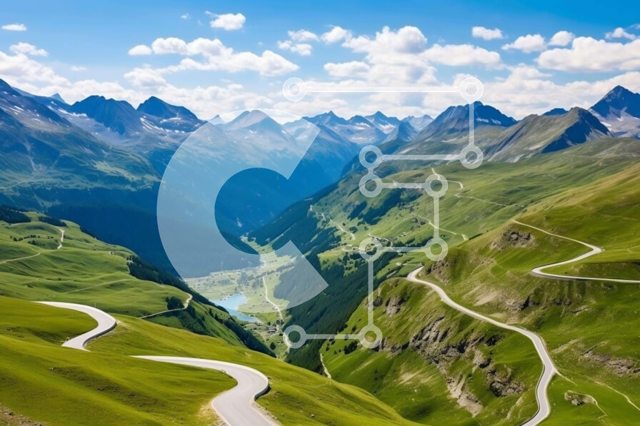 Intra Συλλεκτικό Ξύλινο Παζλ Plywood  4mm - Δρόμος με στροφές στα αλπικά βουνά Σε Ξύλινο Κουτί - Διαστάσεις: 10x10 cm – 25 κομμάτια