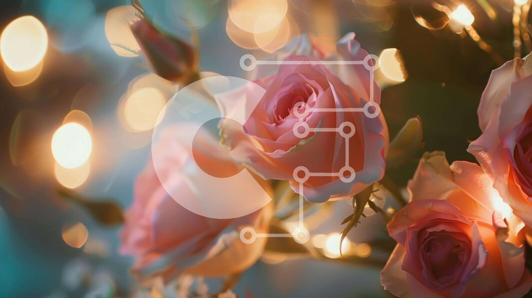 Intra Συλλεκτικό Ξύλινο Παζλ Plywood  4mm - Μπουκέτο με ροζ τριαντάφυλλα με φωτισμένα φώτα Σε Ξύλινο Κουτί - Διαστάσεις Puzzle: 10x10 cm – 25 κομμάτια