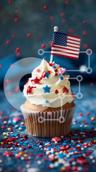 Intra Συλλεκτικό Ξύλινο Παζλ Plywood  4mm - Πατριωτική γιορτή Cupcake Σε Ξύλινο Κουτί - Διαστάσεις: 10x10 cm – 25 κομμάτια