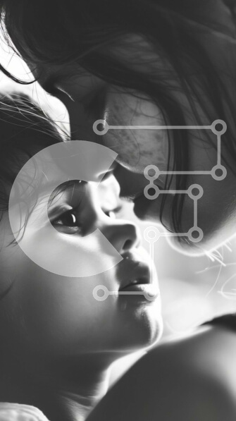 Intra Συλλεκτικό Ξύλινο Παζλ Plywood  4mm - Μητέρα που φιλά το παιδί Σε Ξύλινο Κουτί - Διαστάσεις Puzzle: 10x10 cm – 25 κομμάτια