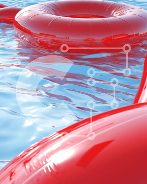 Intra Συλλεκτικό Ξύλινο Παζλ Plywood  4mm - Κόκκινες σωσίβιες σχεδίες που επιπλέουν στο νερό Σε Ξύλινο Κουτί - Διαστάσεις: 10x10 cm – 25 κομμάτια