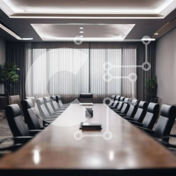 Intra Συλλεκτικό Ξύλινο Παζλ Plywood  4mm - Μακρύ τραπέζι συνεδριάσεων σε κενό χώρο γραφείου Σε Ξύλινο Κουτί - Διαστάσεις Puzzle: 10x10 cm – 25 κομμάτια