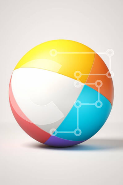 Intra Συλλεκτικό Ξύλινο Παζλ Plywood  4mm - Πολύχρωμη μπάλα παραλίας Σε Ξύλινο Κουτί - Διαστάσεις Puzzle: 10x10 cm – 25 κομμάτια