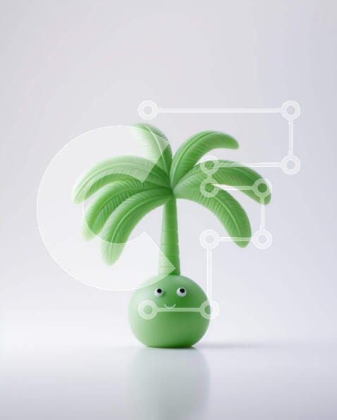 Intra Συλλεκτικό Ξύλινο Παζλ Plywood  4mm - Πράσινο παιχνίδι φοίνικα σε άσπρο φόντο Σε Ξύλινο Κουτί - Διαστάσεις: 10x10 cm – 25 κομμάτια