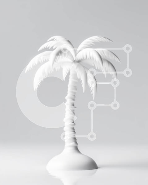 Intra Συλλεκτικό Ξύλινο Παζλ Plywood  4mm - Λευκός φοίνικας στο νερό Σε Ξύλινο Κουτί - Διαστάσεις: 10x10 cm – 25 κομμάτια