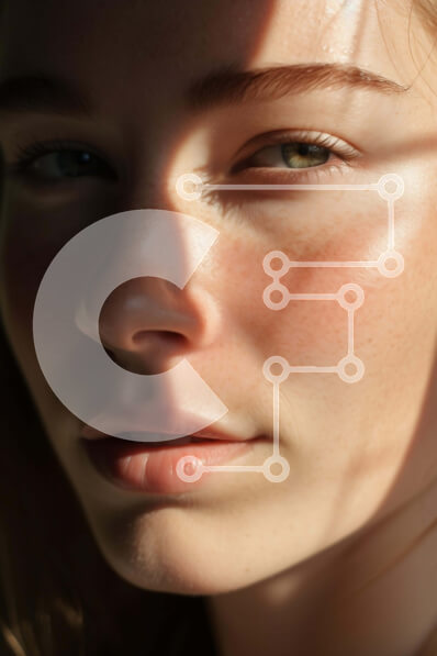 Intra Συλλεκτικό Ξύλινο Παζλ Plywood  4mm - Close-up πορτρέτο γυναίκας με το φως του ήλιου στο πρόσωπο Σε Ξύλινο Κουτί - Διαστάσεις Puzzle: 10x10 cm – 25 κομμάτια