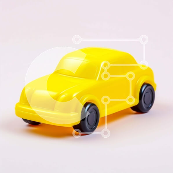 Intra Συλλεκτικό Ξύλινο Παζλ Plywood  4mm - Κίτρινο παιχνίδι αυτοκίνητο σε υπόλευκο φόντο Σε Ξύλινο Κουτί - Διαστάσεις: 10x10 cm – 25 κομμάτια