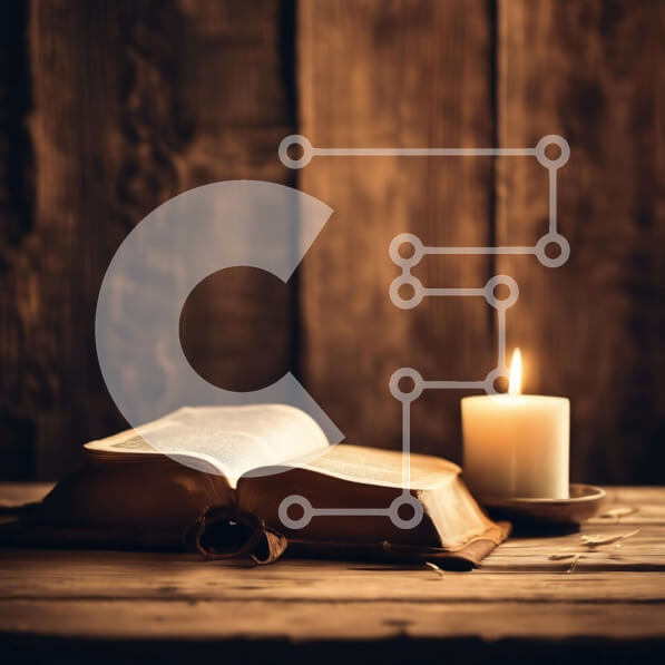 Intra Συλλεκτικό Ξύλινο Παζλ Plywood  4mm - Ανοιχτό βιβλίο και αναμμένο κερί για θρησκευτικούς και πνευματικούς σκοπούς Σε Ξύλινο Κουτί - Διαστάσεις Puzzle: 10x10 cm – 25 κομμάτια