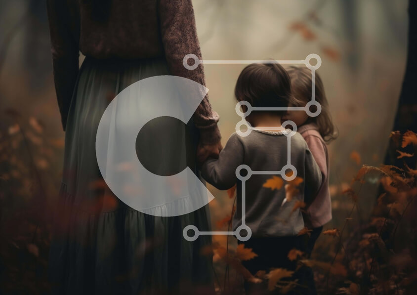 Intra Συλλεκτικό Ξύλινο Παζλ Plywood  4mm - Οικογενειακός περίπατος στο φθινοπωρινό δάσος Σε Ξύλινο Κουτί - Διαστάσεις: 10x10 cm – 25 κομμάτια