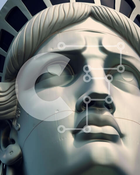 Intra Συλλεκτικό Ξύλινο Παζλ Plywood  4mm - Κοντινό πλάνο του αγάλματος της ελευθερίας Σε Ξύλινο Κουτί - Διαστάσεις Puzzle: 10x10 cm – 25 κομμάτια