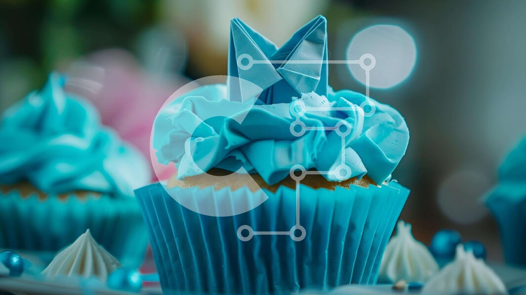 Σετ των 2 Intra Συλλεκτικό Ξύλινο Παζλ Plywood  4mm - Λαχταριστό cupcake με μπλε γλάσο Σε Ξύλινο Κουτί - Διαστάσεις: 10x10 cm – 25 κομμάτια