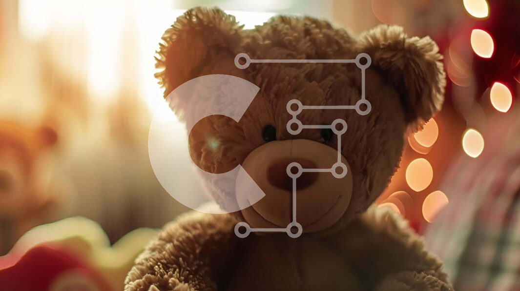 Intra Συλλεκτικό Ξύλινο Παζλ Plywood  4mm - Καφέ αρκουδάκι ανάμεσα σε γεμιστά ζώα Σε Ξύλινο Κουτί - Διαστάσεις: 10x10 cm – 25 κομμάτια