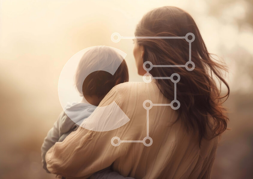 Intra Συλλεκτικό Ξύλινο Παζλ Plywood  4mm - Μητέρα και παιδί στο δάσος Σε Ξύλινο Κουτί - Διαστάσεις: 10x10 cm – 25 κομμάτια