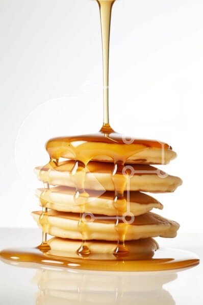 Σετ των 2 Intra Συλλεκτικό Ξύλινο Παζλ Plywood  4mm - Στοίβα από τηγανίτες με σιρόπι Σε Ξύλινο Κουτί - Διαστάσεις: 10x10 cm – 25 κομμάτια