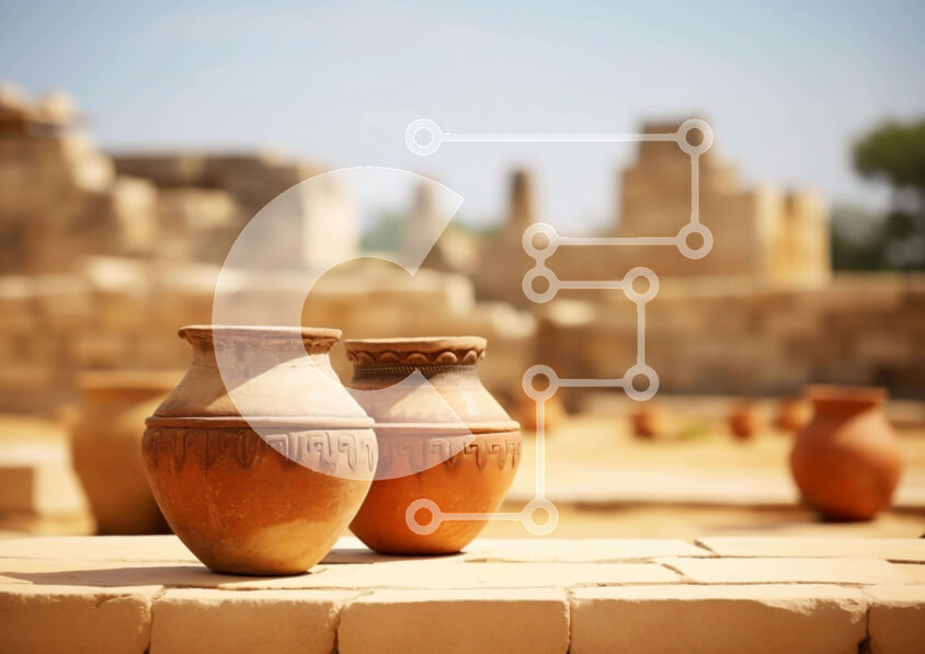 Intra Συλλεκτικό Ξύλινο Παζλ Plywood  4mm - Βάζα από τερακότα σε τοίχο από τούβλα Σε Ξύλινο Κουτί - Διαστάσεις Puzzle: 10x10 cm – 25 κομμάτια