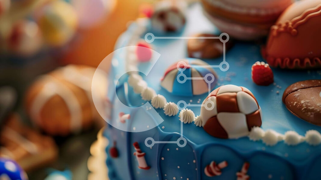 Σετ των 2 Intra Συλλεκτικό Ξύλινο Παζλ Plywood  4mm - Μπλε κέικ με δημιουργικές διακοσμήσεις Σε Ξύλινο Κουτί - Διαστάσεις: 10x10 cm – 25 κομμάτια