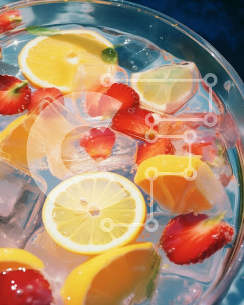 Σετ των 2 Intra Συλλεκτικό Ξύλινο Παζλ Plywood  4mm - Γυάλινο μπολ με φρέσκα φρούτα και παγάκια Σε Ξύλινο Κουτί - Διαστάσεις: 10x10 cm – 25 κομμάτια