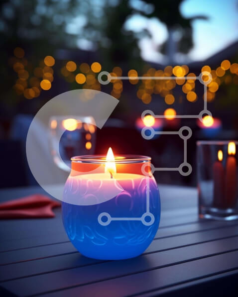 Intra Συλλεκτικό Ξύλινο Παζλ Plywood  4mm - Τραπεζαρία εξωτερικού χώρου με κερί Blue Flame Σε Ξύλινο Κουτί - Διαστάσεις Puzzle: 10x10 cm – 25 κομμάτια