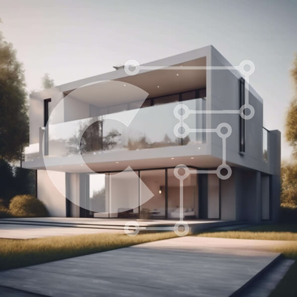 Intra Συλλεκτικό Ξύλινο Παζλ Plywood  4mm - Μοντέρνο σπίτι στο πράσινο Σε Ξύλινο Κουτί - Διαστάσεις Puzzle: 10x10 cm – 25 κομμάτια