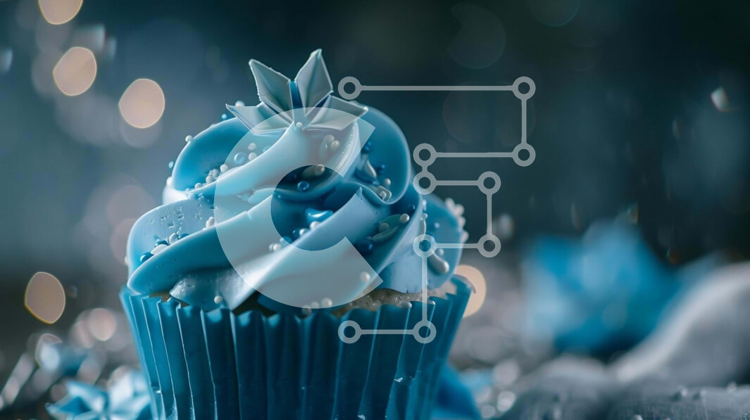 Σετ των 2 Intra Συλλεκτικό Ξύλινο Παζλ Plywood  4mm - Μπλε Cupcake με γλάσο και νιφάδες χιονιού Σε Ξύλινο Κουτί - Διαστάσεις: 10x10 cm – 25 κομμάτια