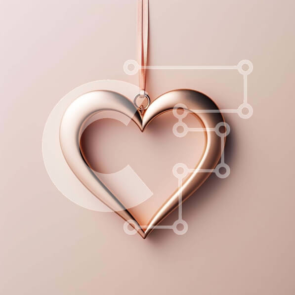 Σετ των 2 Intra Συλλεκτικό Ξύλινο Παζλ Plywood  4mm - Χρυσό μενταγιόν σε σχήμα καρδιάς σε ροζ φόντο Σε Ξύλινο Κουτί - Διαστάσεις: 10x10 cm – 25 κομμάτια