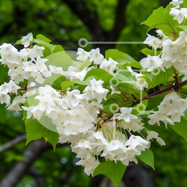 Intra Συλλεκτικό Ξύλινο Παζλ Plywood  4mm - Λευκό ανθισμένο κλαδί δέντρου με ανθισμένα λευκά λουλούδια Σε Ξύλινο Κουτί - Διαστάσεις: 10x10 cm – 25 κομμάτια